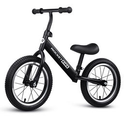 Беговел 14" Rocket, колеса надувные, цвет черный