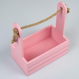 Набор кашпо деревянных 2 в 1 (251530; 211223 см) Dear, ручка канат, розовый - Дарим красиво фото 3