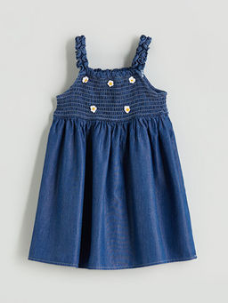 ?i?ekli K?z ?ocuk Jean Elbise