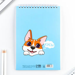 Цена за 2 шт. Блокнот, А5, 40 л., обложка картон «Корги»