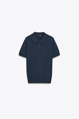SHORT SLEEVE KNIT POLO TOP - Zara фото 6