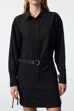 TRENDYOLMILLA Limited Edition Siyah Kemerli Mini Dokuma Elbise TWOAW25EL00294 фото 4