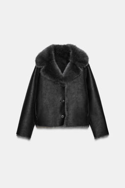 REVERSIBLE FAUX FUR SHORT COAT - Zara фото 9