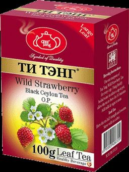 ТИ ТЭНГ. Черный чай. Земляника 100 гр. карт.пачка