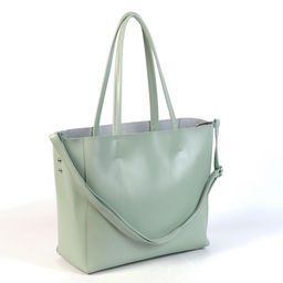 Женская кожаная сумка шоппер трапеция 8689-220 Грин