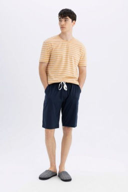 Regular Fit Cizgili K?sa Kollu Sortlu Pijama Tak?m?