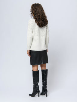 Джемпер белого цвета с декоративной отделкой - 1001dress фото 4