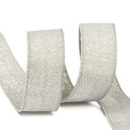 Тесьма киперная металлизированная 16 мм полиэстер арт.TBYT07 цв.S132 серый уп.22,85м