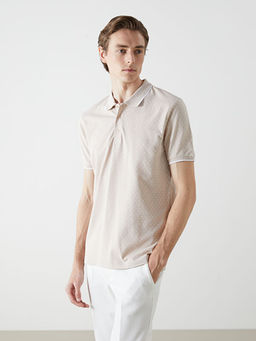 Polo Yaka K?sa Kollu Desenli Pike Erkek Ti??rt