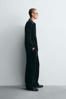 PLEATED VELVET TROUSERS - Zara фото 4