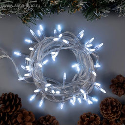 Гирлянда Нить 10 м с насадками Игла, IP20, прозрачная нить, 100 LED, свечение белое, 8 режимов, 220 В - Luazon lighting фото 2