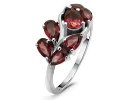 Кольцо из серебра родолит, Брюнетка