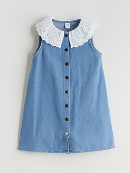 Bebe Yaka K?z ?ocuk Jean Elbise