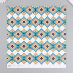 Цена за 5 шт. Бумага для скрапбукинга двусторонняя «Ромбы», плотность 180 г, 30.5×32 см