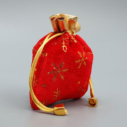 Цена за 5 шт. Мешочек подарочный Подарок от чистого сердца, снежинки, тиснение, 10 х 12 см - Дарите счастье фото 3