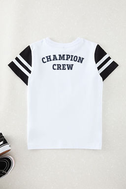 Beyaz Erkek Cocuk S?rt Bask?l? Orme T-Shirt TKDAW25TS00032 - Trendyolmilla фото 2