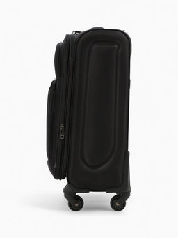 Чемодан на колёсах маленький 45 л (S), на молнии, с увеличением, кодовый замок, 4 колеса, чёрный