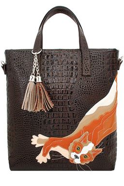 Сумка с аппликацией ДС-220-29-SALE темно-коричневый