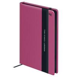 Ежедневник BG недатир. А6 136л. "Monochrome. Anemone" (DuA6_66886) темно-розовый, на резинке, soft-touch