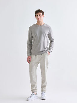 Bisiklet Yaka Uzun Kollu Erkek Sweatshirt