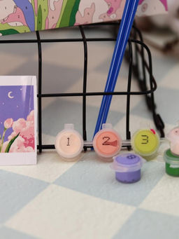 Картина по номерам на подрамнике Draw Me! Flower in the night, (20*20 см)