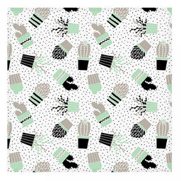 "Кактусы К, белый" Комплект столовый 4пр: салфетка сервировочная 45х45см, хлопок "Премиум" 186г/м2, "Домашняя мода" (Россия)