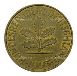 Монета 10 пфеннигов 1993 года J Германия