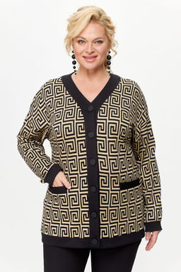 Кардиган Элль стиль 2229/2 черный/бежевый