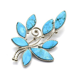 Брошь бирюза (имитация) 55*36мм