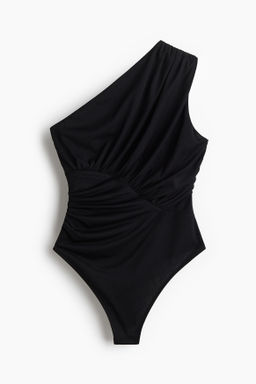 Body tanga drapeado de un hombro
