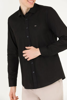 U. S. Polo Assn / Мужская черная базовая рубашка с длинным рукавом - U.s. polo assn фото 6