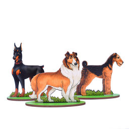 Игровой набор в коробке "Собаки служебные" (дерево)