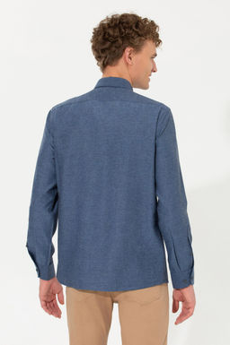 Erkek _ndigo Uzun Kollu Basic G_mlek