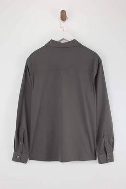 Antrasit Regular Fit Gabardin Polo Yaka Erkek Gomlek TMNSS26GO00003 - Trendyolmilla фото 6