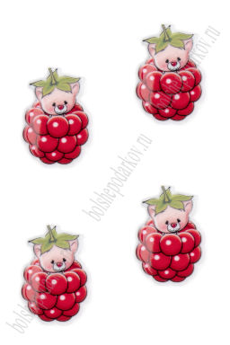 Кабошон-вырубка "Ягодка и котёнок" 2,5*3,5 см (10 шт) SF-5951