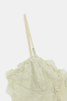 TOP CORSETERO COMBINADO ENCAJE / Khaki claro