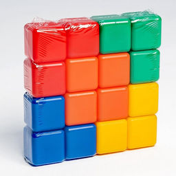 Кубики детские, пластиковые, цветные, 16 штук, 4 × 4 см