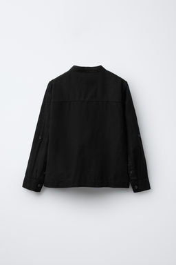 CAMISA 100% LINO MANGA AJSUTABLE / Negro - Zara фото 3