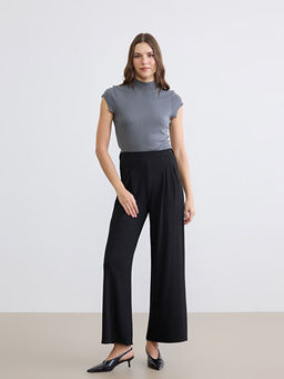 Beli Lastikli Geni? Pa?a Kad?n Pileli Pantolon