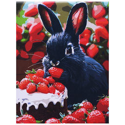 Холст с красками 30x40 по номерам "Кролик в клубничном мире" в коробке (30цв.)