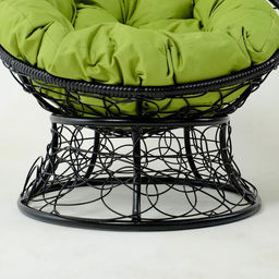 Кресло садовое «Папасан мини», 77×81×68 см, с искусственным ротангом, чёрное, подушка МИКС