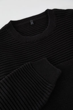 TRENDYOL MAN Siyah Oversize Bisiklet Yaka Dokulu Triko Buyuk Beden Kazak TMNAW25AN00010 - Trendyolmilla фото 7