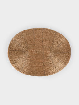 Салфетка под приборы, 31х41 см, бисер, овальная, шампань, Bijou