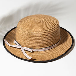 Шляпа для девочки MINAKU «Леди», размер 52-54, бежевая