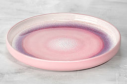 Тарелка 18,5*18,5*2,3 см Розовый меланж с бортиком, NEW BONE CHINA