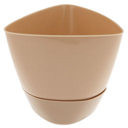 Горшок для цветов пластмассовый Элеганс 0,5л, 10,8х10,5х9,2см, бежевый (Россия) - Домашняя Мода фото 2