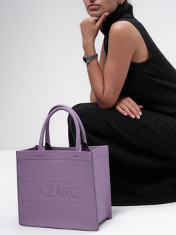 Сумка кожаная Azaro 30586 фиолетовая лаванда