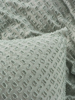 Постельное бельё 1.5 спальное, Тафтинг квадрат, ручная работа, 143?215 см,150?230 см,50?70 см-2 шт., зелёное, 110 г/м? - Lovelife фото 2