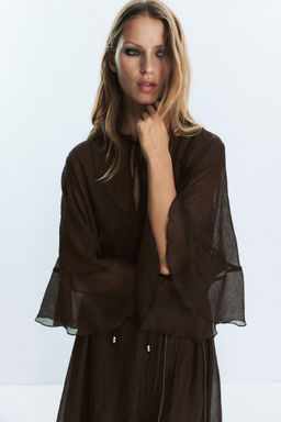 BELTED KAFTAN DRESS - Zara фото 4