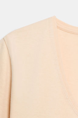 CAMISETA ALGOD?N MANGA CORTA / rosa claro